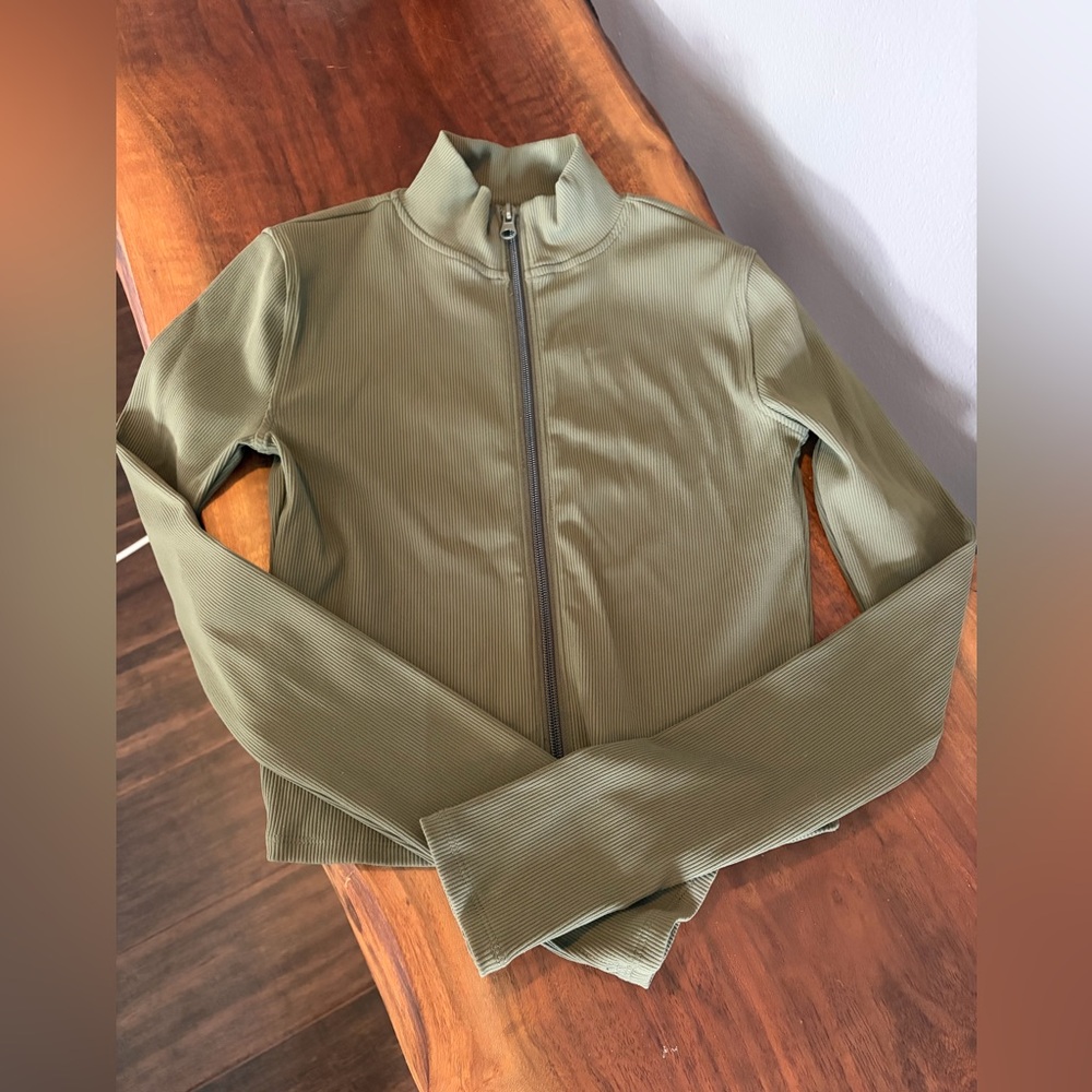 BP Olive Green Zip-Up Top